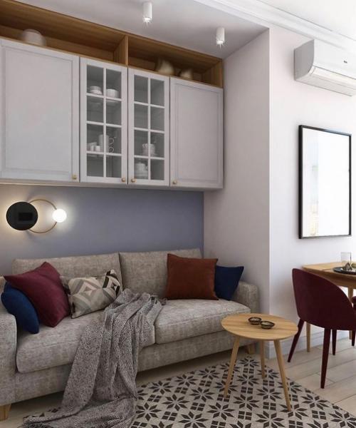 Красивый, элегантный, яркий интерьер кухни - гостиной из проекта дизайнера Аллы Ермоленко. 07