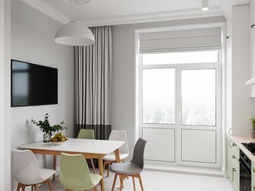 Кухня в скандинавском стиле в четырехкомнатной квартире в Москве. 03