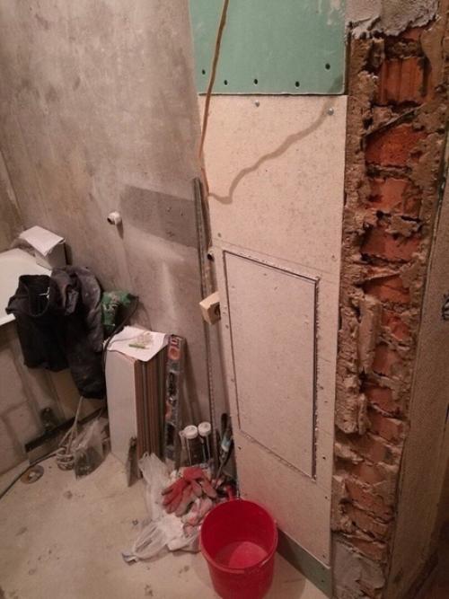 С ремонтом ванной в квартире родителей постарались! 02
