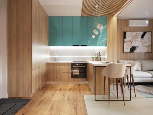 Современный светлый интерьер однокомнатной квартиры площадью 42 кв. 01