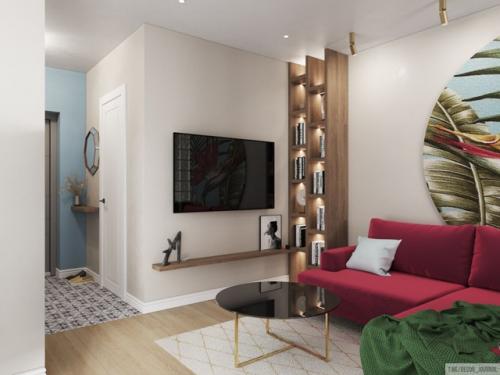 Светлое решение: как стеклоблоки преобразили темную гостиную. 01