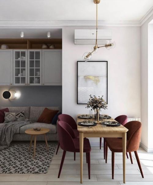 Красивый, элегантный, яркий интерьер кухни - гостиной из проекта дизайнера Аллы Ермоленко. 05