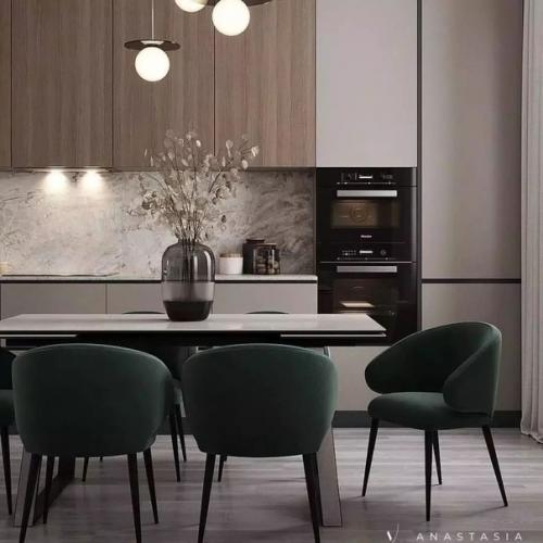 Эстетичный, удобный, продуманный до мелочей интерьер этой кухни - гостиной площадью 27 кв. 01