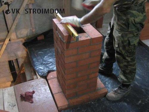 Кладка дымоходов из кирпича. 07