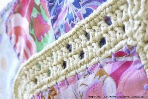 Плед из обвязанных крючком лоскутков. 05