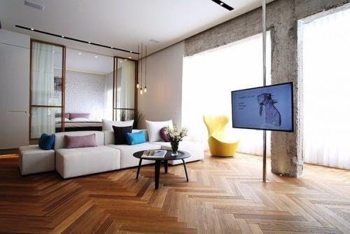 Интерьер квартиры с двумя спальнями, разработанный студией Dori - Interior Design. 02