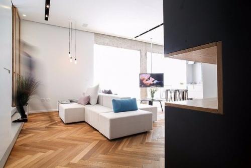 Интерьер квартиры с двумя спальнями, разработанный студией Dori - Interior Design. 01