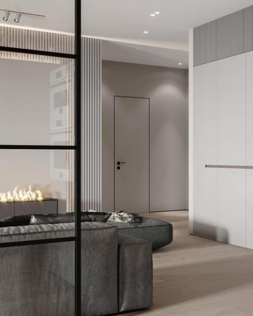 Проект кухни - гостиной и прихожей в современном стиле, созданный талантливыми специалистами Studio21. 03