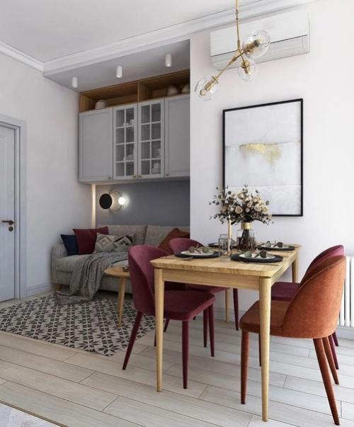 Красивый, элегантный, яркий интерьер кухни - гостиной из проекта дизайнера Аллы Ермоленко. 06