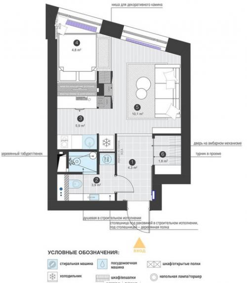 Яркая квартира площадью всего 31 кв. 09