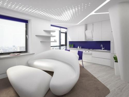 Violet - интерьер однокомнатной квартиры. 01