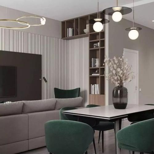 Эстетичный, удобный, продуманный до мелочей интерьер этой кухни - гостиной площадью 27 кв. 05