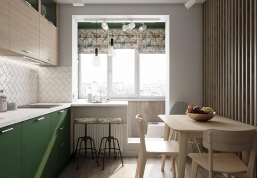 Интерьер кухни площадью 8 кв. 03