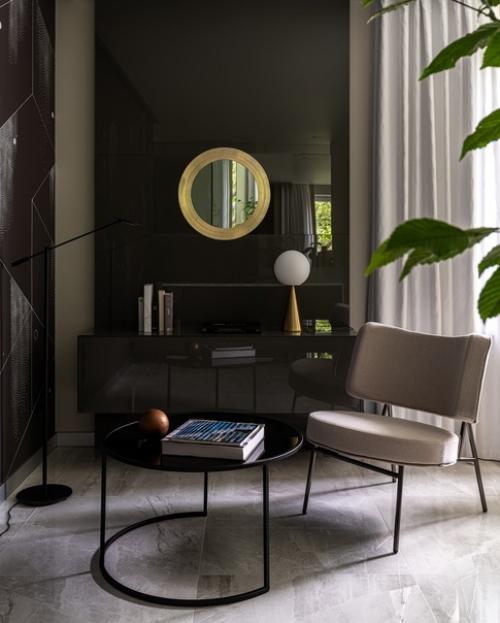 Реализованный лаконичный интерьер квартиры для мужчины. 02