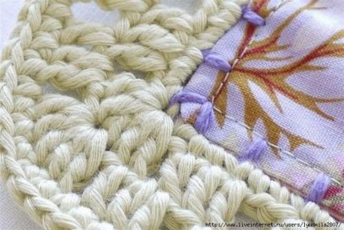 Плед из обвязанных крючком лоскутков. 04