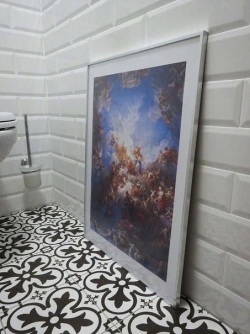 Свежий вариант ремонта ванной комнаты и санузла в светлых тонах. 07