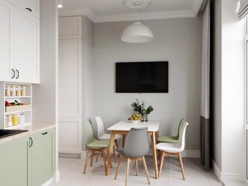 Кухня в скандинавском стиле в четырехкомнатной квартире в Москве. 01