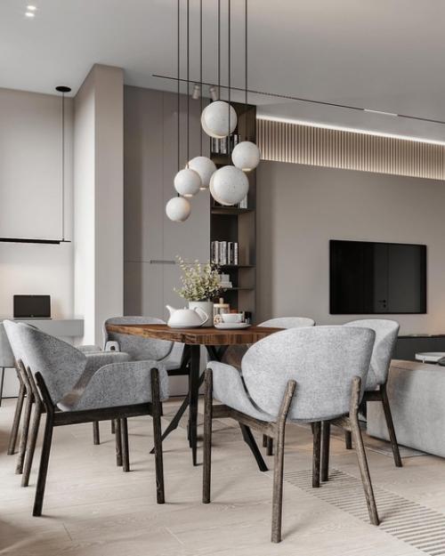 Проект кухни - гостиной и прихожей в современном стиле, созданный талантливыми специалистами Studio21. 02