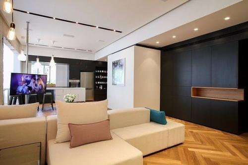 Интерьер квартиры с двумя спальнями, разработанный студией Dori - Interior Design. 05