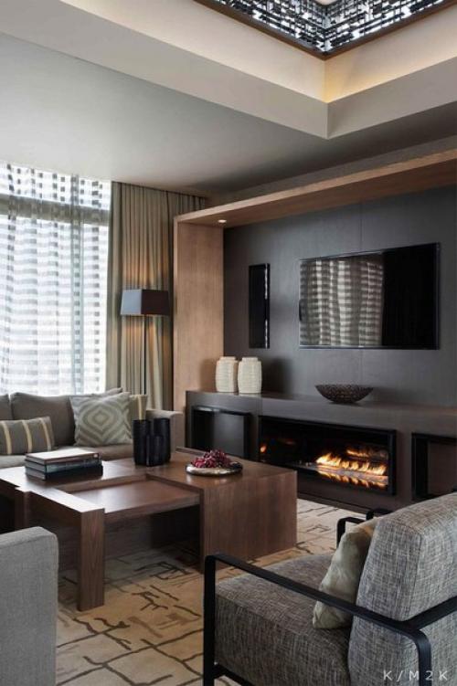 Телевизор- один из главных элементов любой гостиной, и стена за ним заслуживает особого внимания. 07