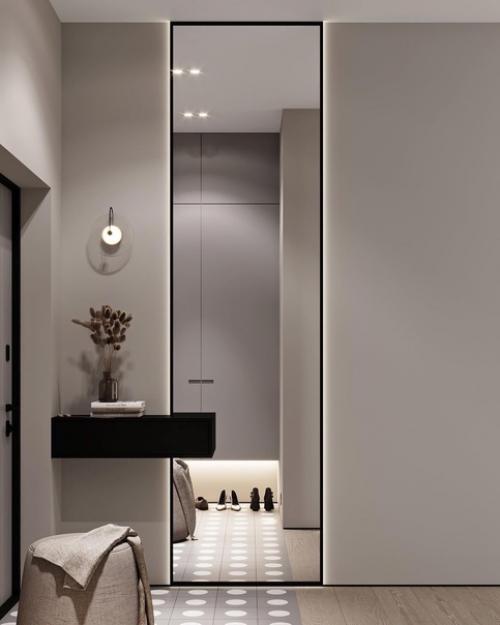 Проект кухни - гостиной и прихожей в современном стиле, созданный талантливыми специалистами Studio21. 07