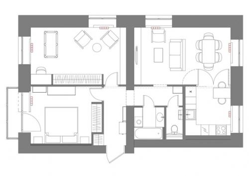 Стильная переделка трехкомнатной квартиры. 09