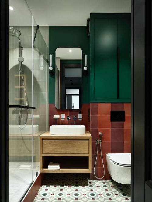 Реализованный интерьер яркой квартиры, площадью 56 кв. 04