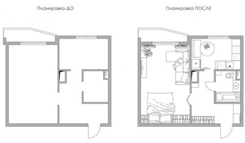 Интерьер 1-комнатной квартиры 40 кв. 09