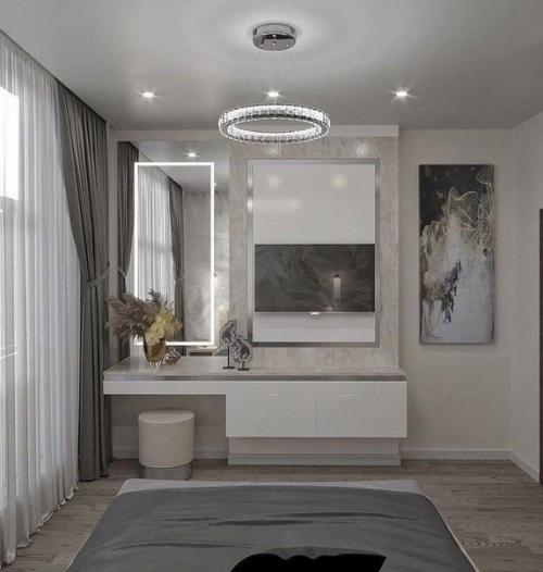 Прекрасный вариант обустройства спальни. 03