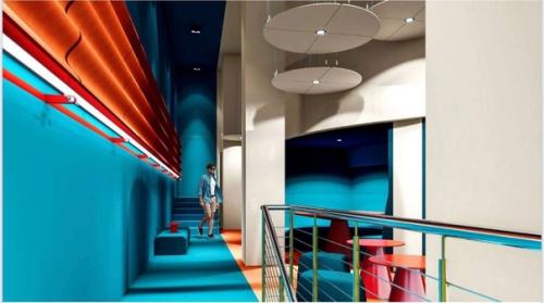 Приготовьтесь, сейчас будут модные слова: кофе - поинт, коворкинг, конференц-зал, мини - лекторий. 03