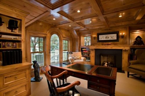 Для деревянного дома лучше всего подойдут такие дизайны интерьера как: 01