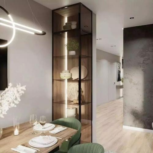 Лаконичность, комфорт, открытость - та самая идея, которая лежит в основе интерьера гостиной - кухни площадью 25 м. 03