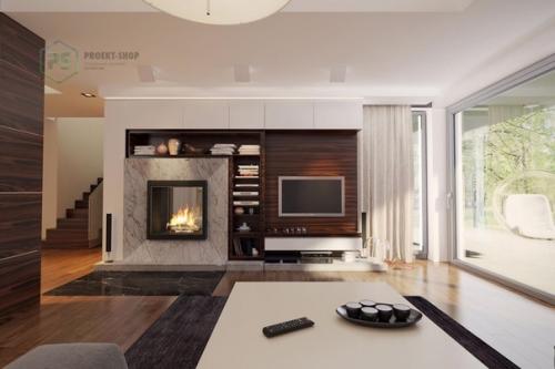 Современный двухэтажный дом с гаражом + интерьер. 06