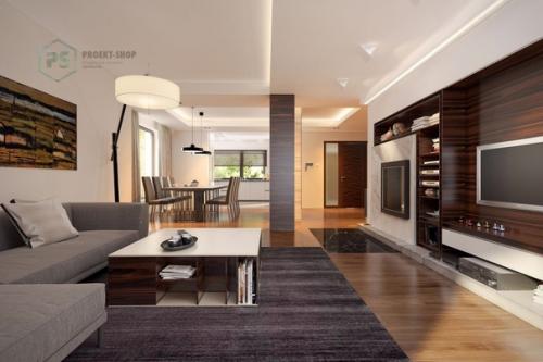 Современный двухэтажный дом с гаражом + интерьер. 05