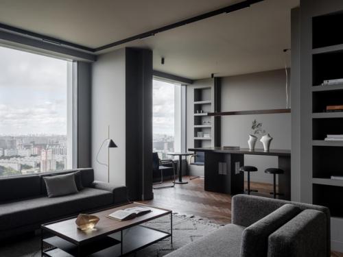 Реализованный интерьер мужской квартиры, площадью 77 кв. 02