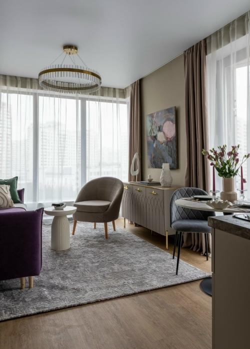 Интерьер квартиры - студии 24, 5 м 2 в ЖК аметист в Москве. 06