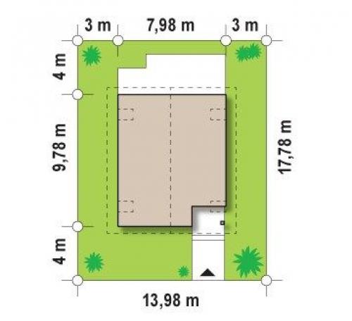 Проект прямоугольного экономичного дома с мансардой S3-119-3. 03