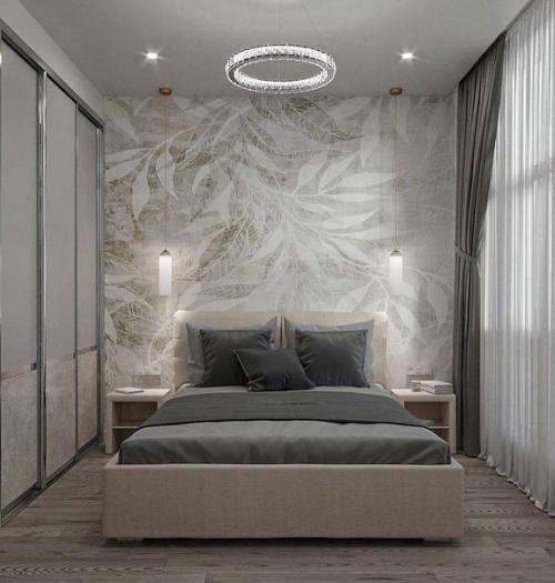 Прекрасный вариант обустройства спальни. 01