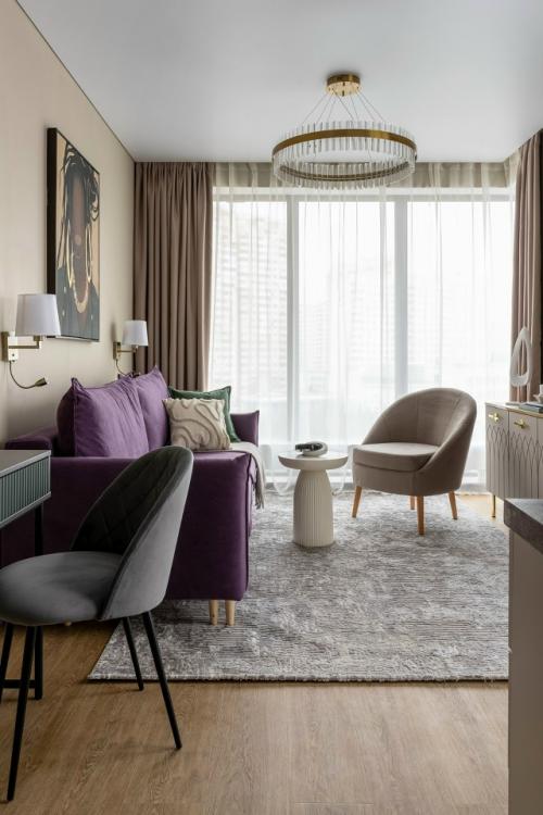 Интерьер квартиры - студии 24, 5 м 2 в ЖК аметист в Москве. 03