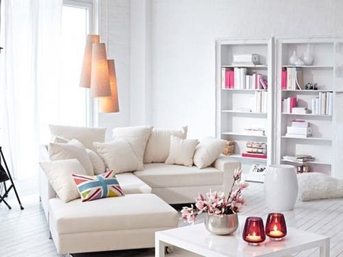 Эффектные гостиные в белом цвете. 05