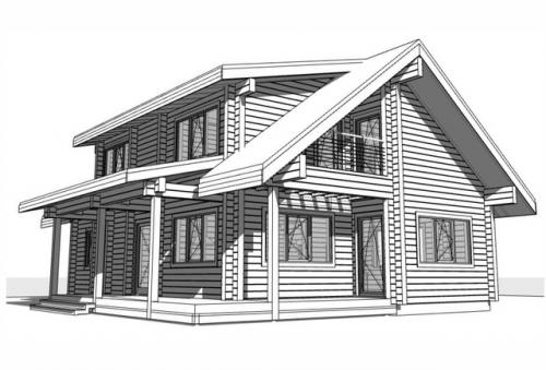 Современный дом из клееного бруса Эстония Локса 180 м 2 от СК Archiline из каталога Archiline Wooden Houses. 03