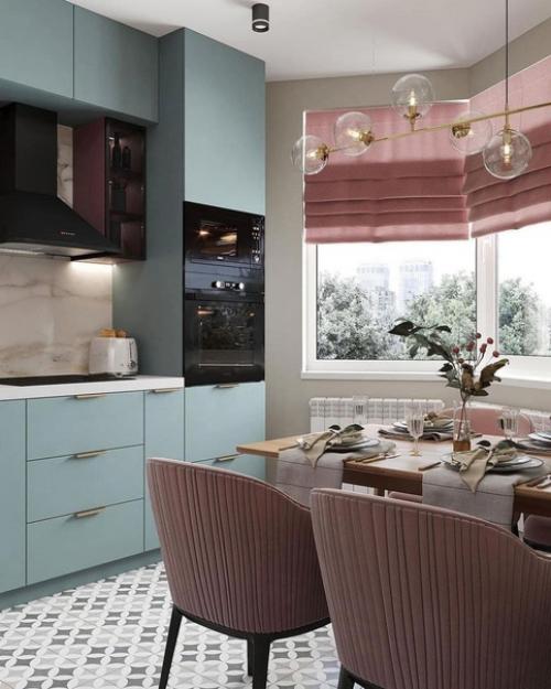 Интересна цветовая гамма кухни. 04