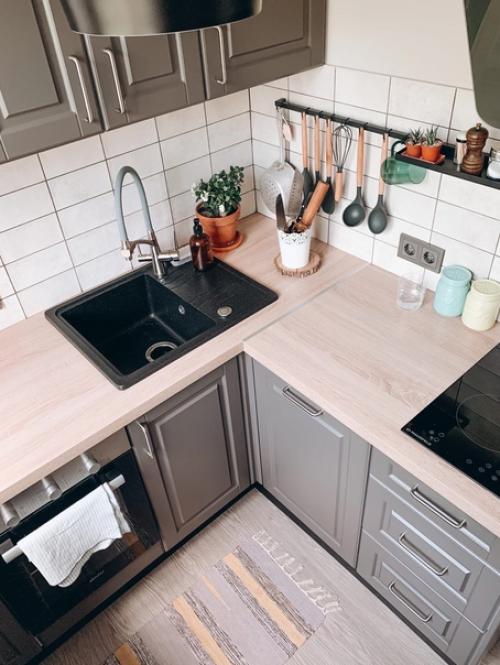 Небольшая кухня. В современном стиле. 01