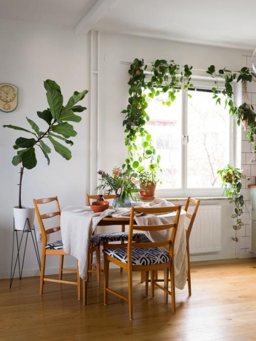 Скандинавская квартира с открытой планировкой кухня - гостиная. 02