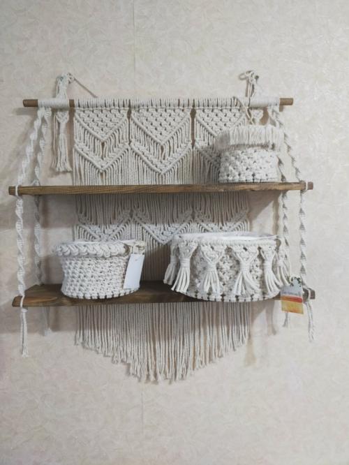 Полочки с макраме: изящное решение для хранения и богемного шика в вашем доме. 01