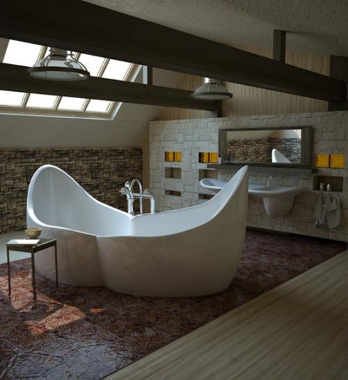 В проекте представлена разработка ванной комнаты в квартире в стиле лофт размещенной на мансардном этаже. 02