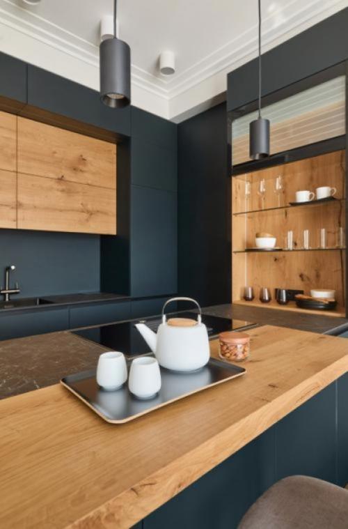 Интересный интерьер кухни - гостиной. 03