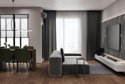 Интерьер кухни - гостиной. 03