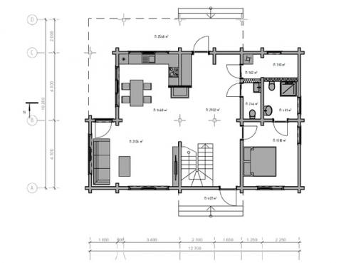 Современный дом из клееного бруса Эстония Локса 180 м 2 от СК Archiline из каталога Archiline Wooden Houses. 01