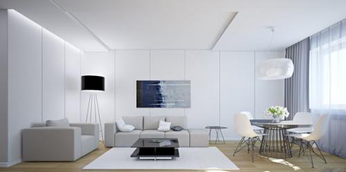 Эффектные гостиные в белом цвете. 06